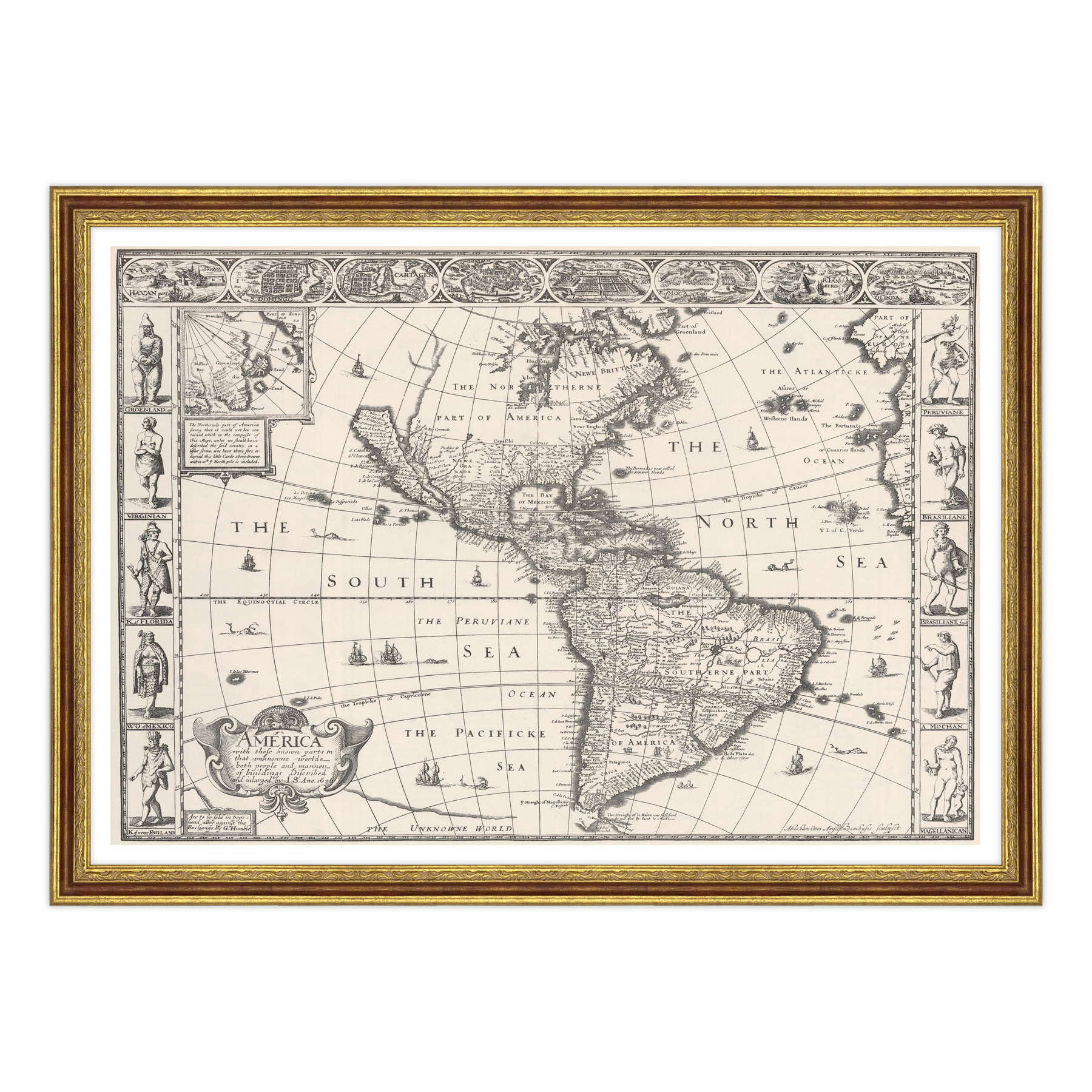 Antica Mappa America - Anno 1626 - USA