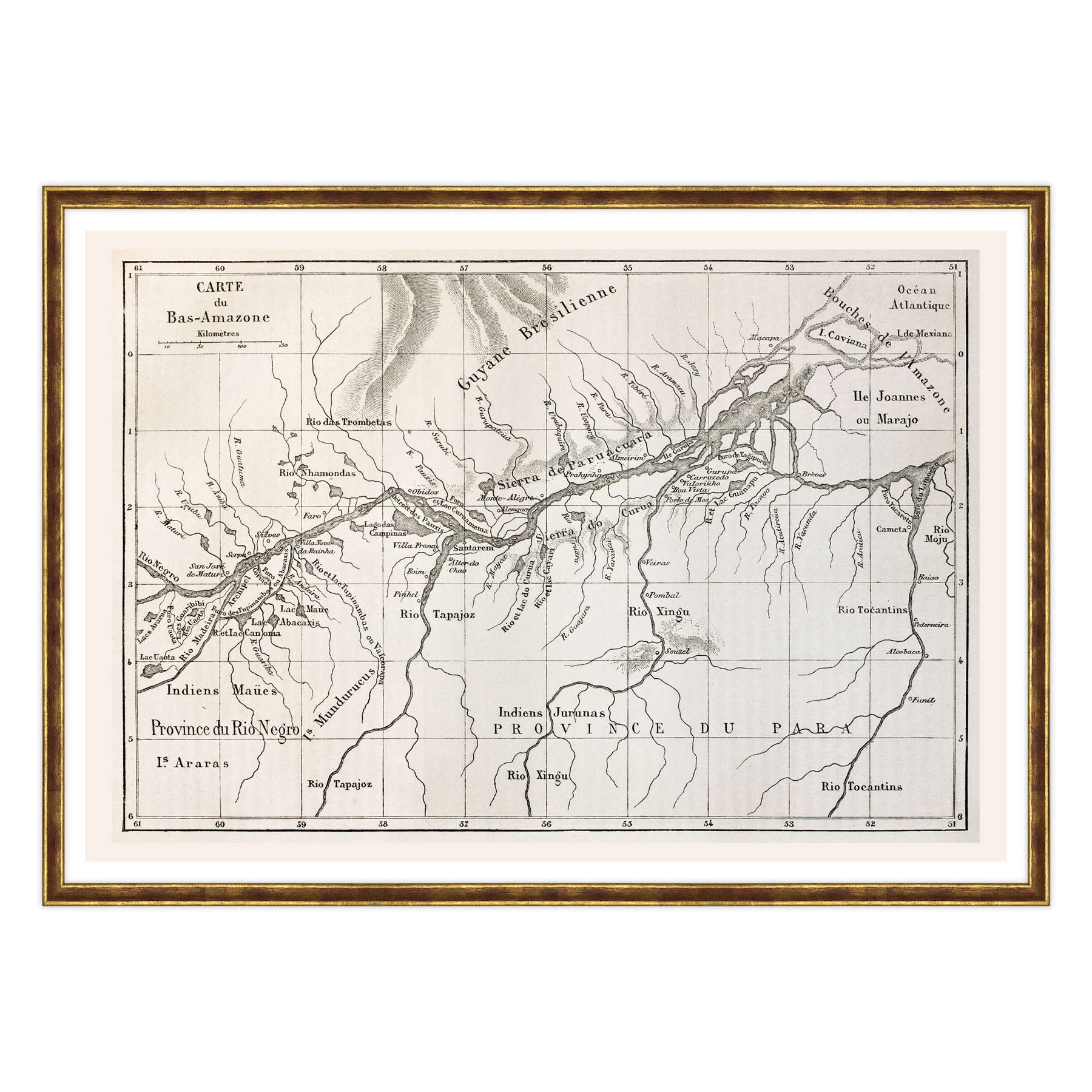 Antica Mappa Amazzonia - Anno 1867