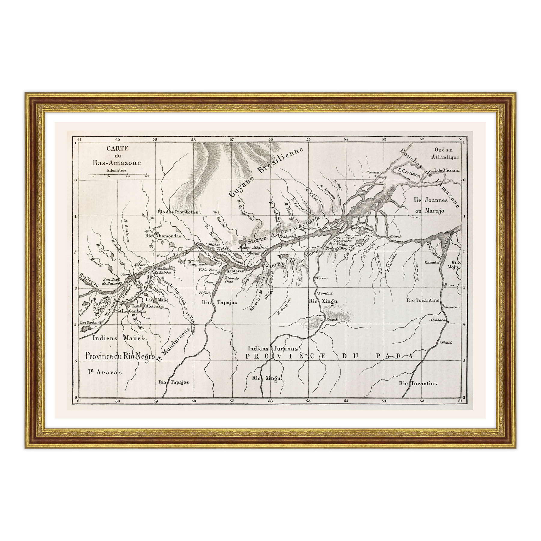 Antica Mappa Amazzonia - Anno 1867