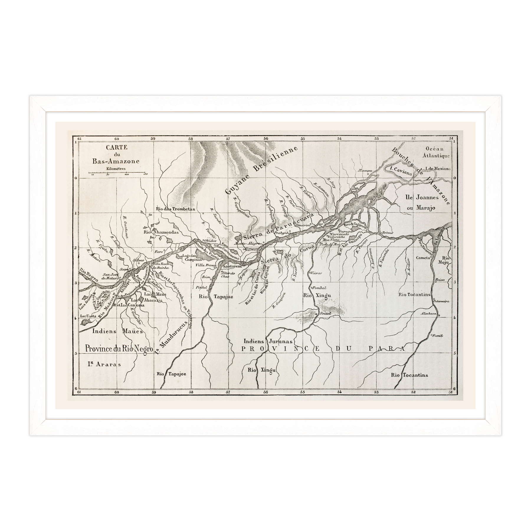 Antica Mappa Amazzonia - Anno 1867