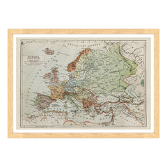 Antica Mappa Europa fine 1800 - Anno 1908