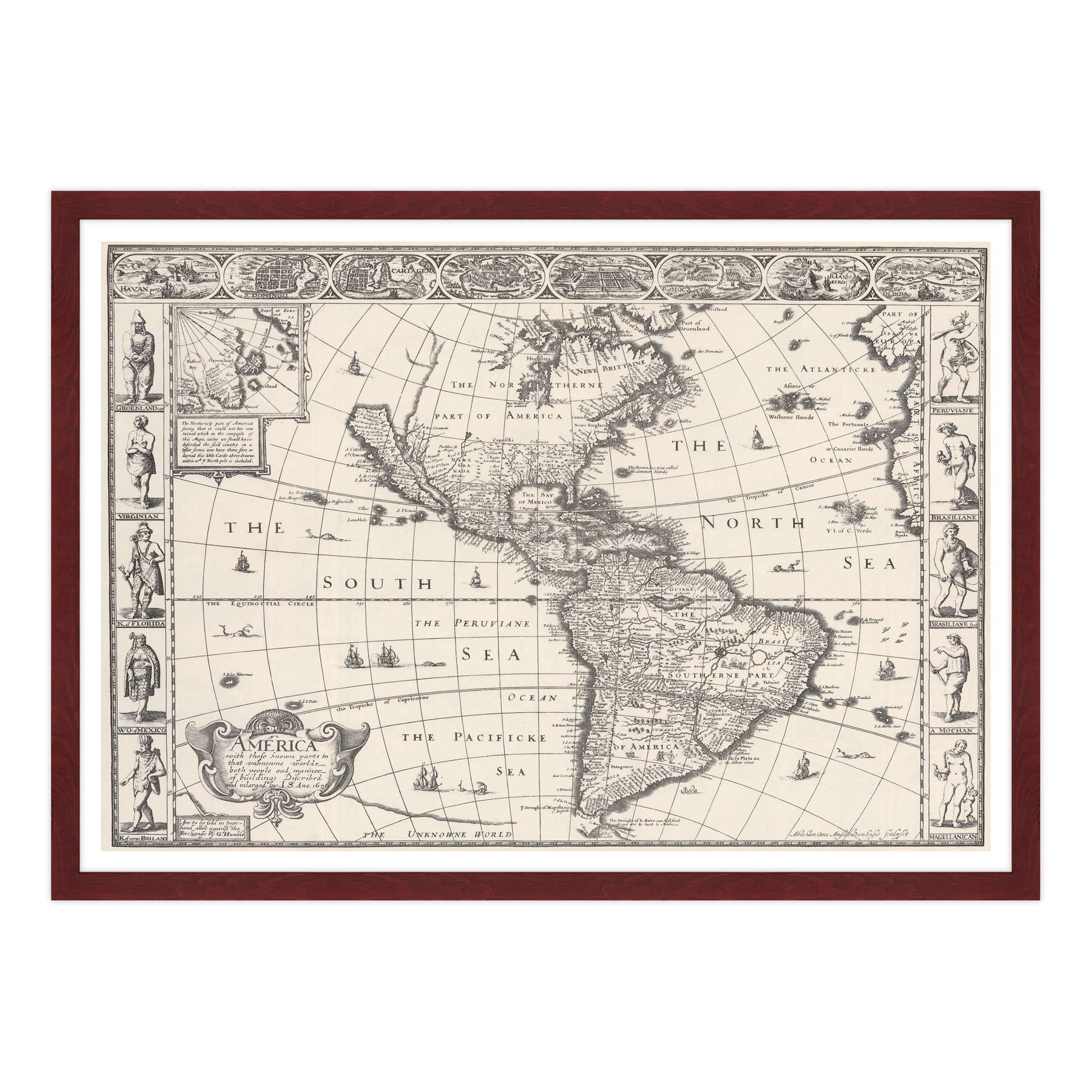 Antica Mappa America - Anno 1626 - USA