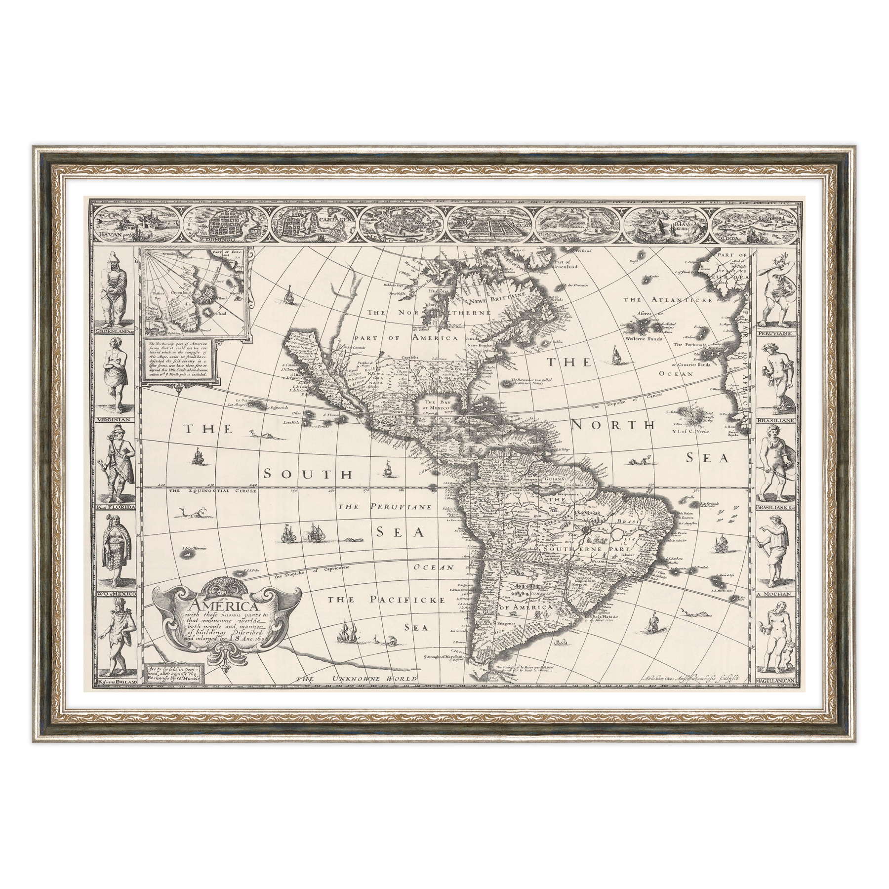 Antica Mappa America - Anno 1626 - USA