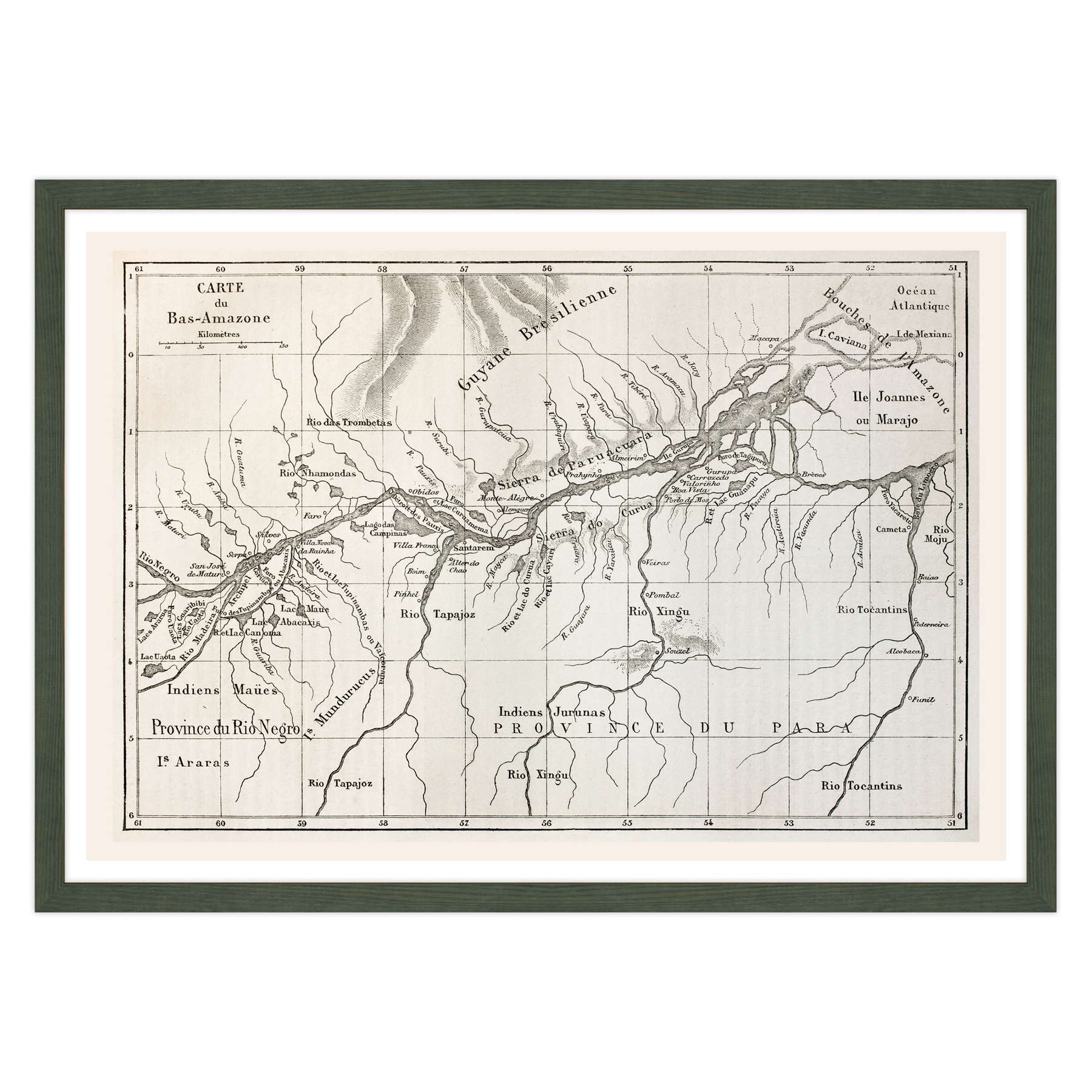 Antica Mappa Amazzonia - Anno 1867