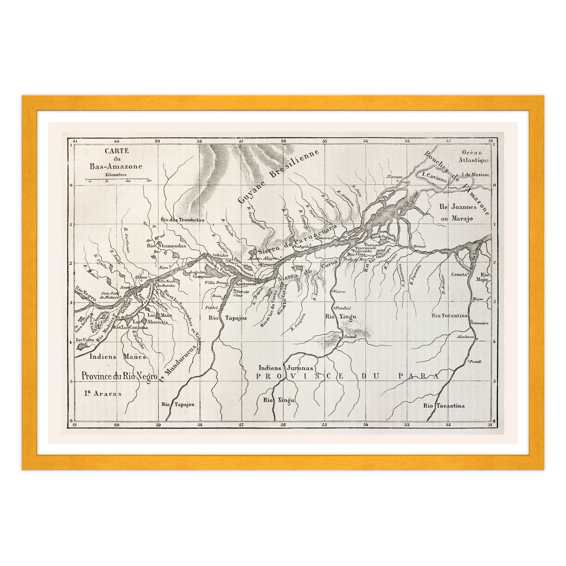 Antica Mappa Amazzonia - Anno 1867