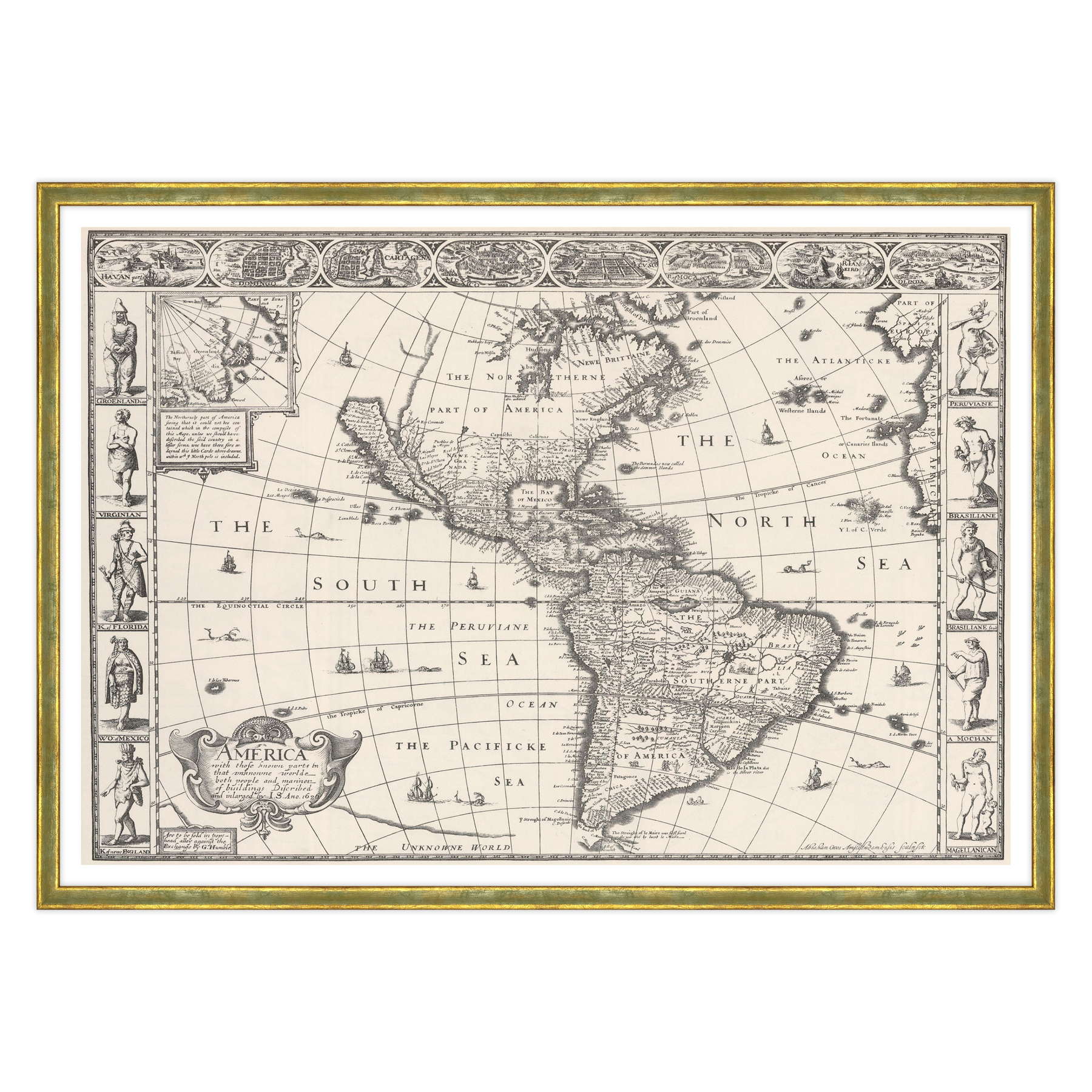 Antica Mappa America - Anno 1626 - USA