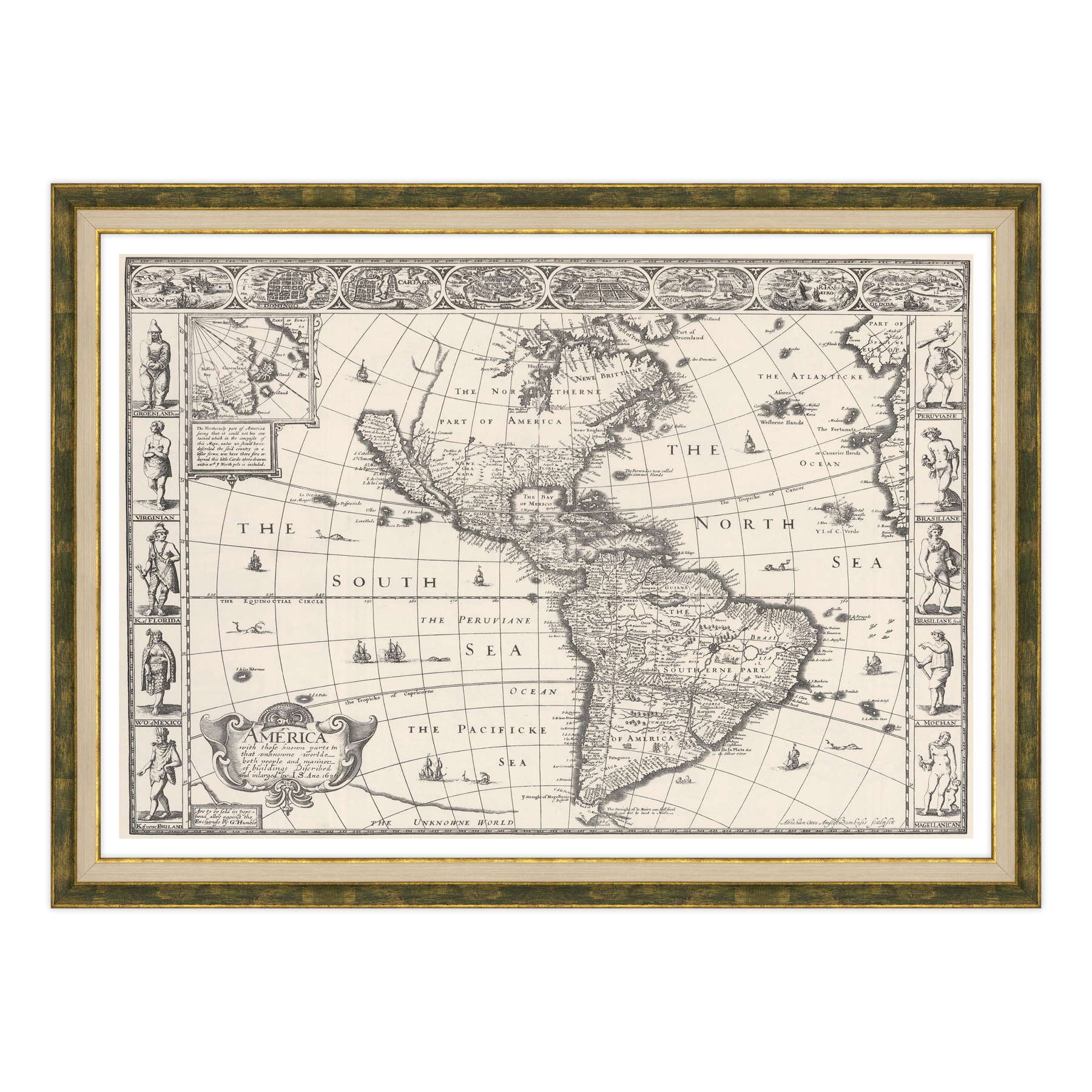 Antica Mappa America - Anno 1626 - USA