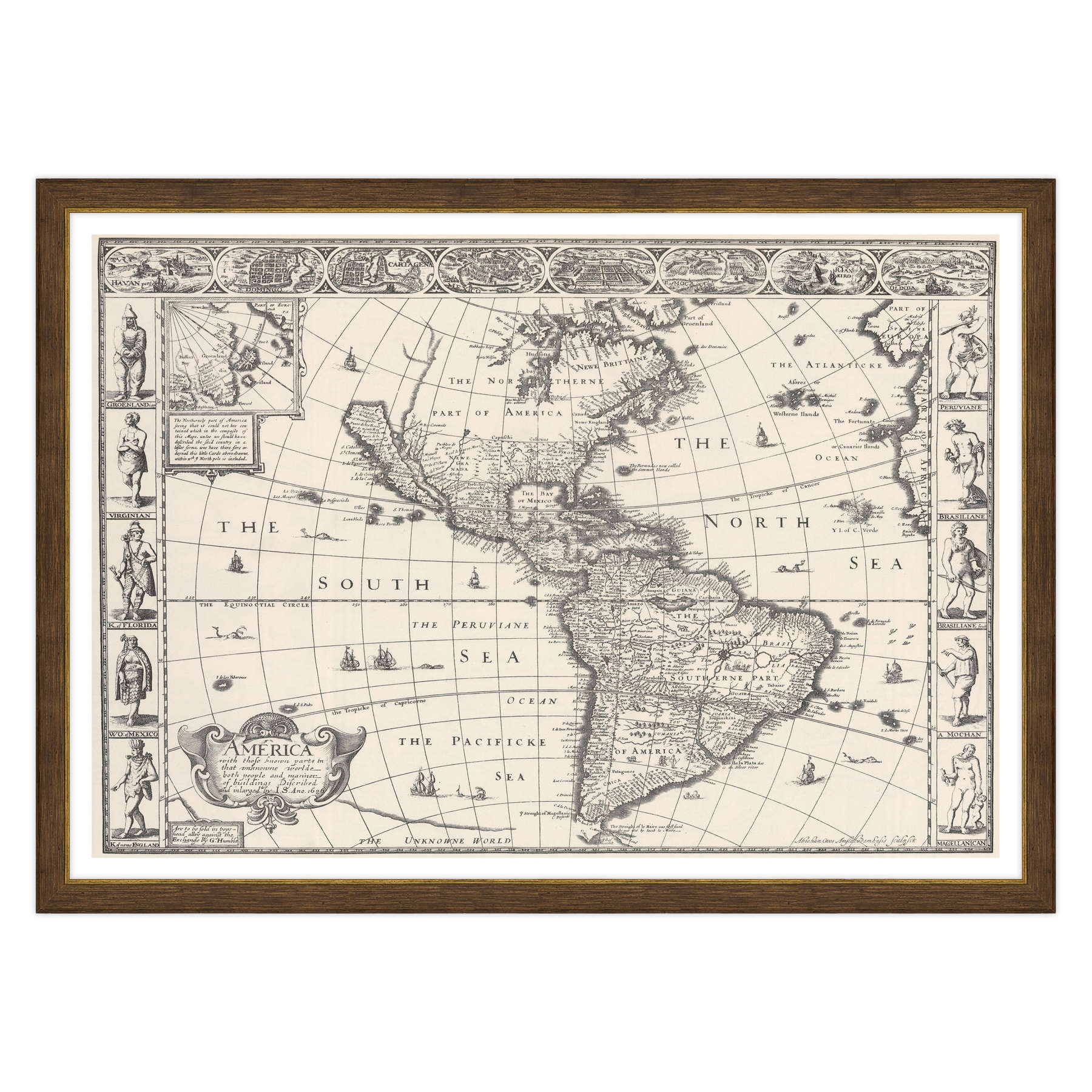 Antica Mappa America - Anno 1626 - USA