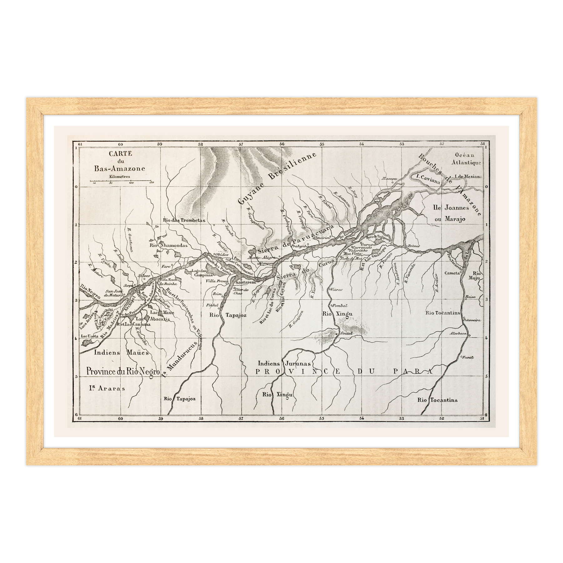 Antica Mappa Amazzonia - Anno 1867