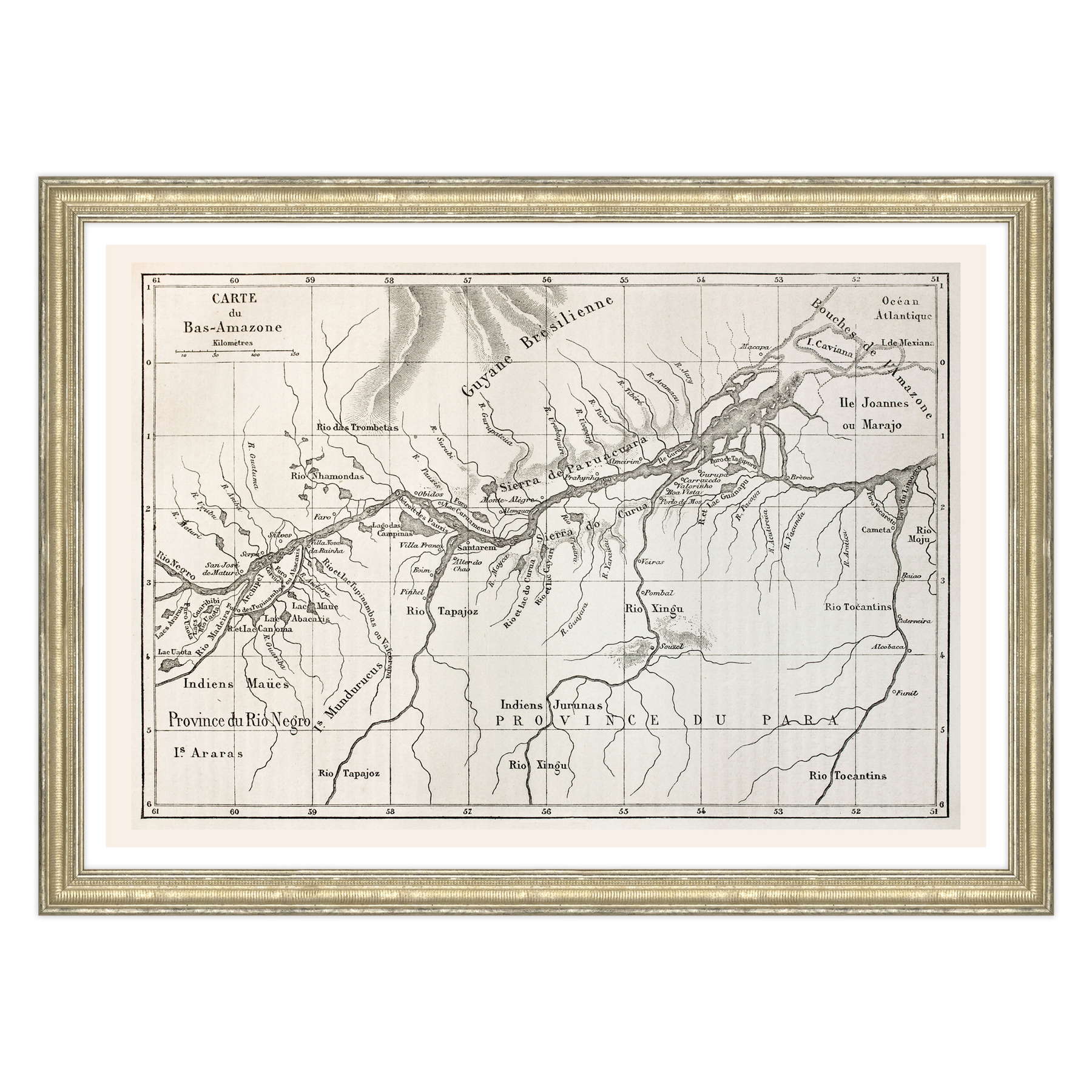 Antica Mappa Amazzonia - Anno 1867