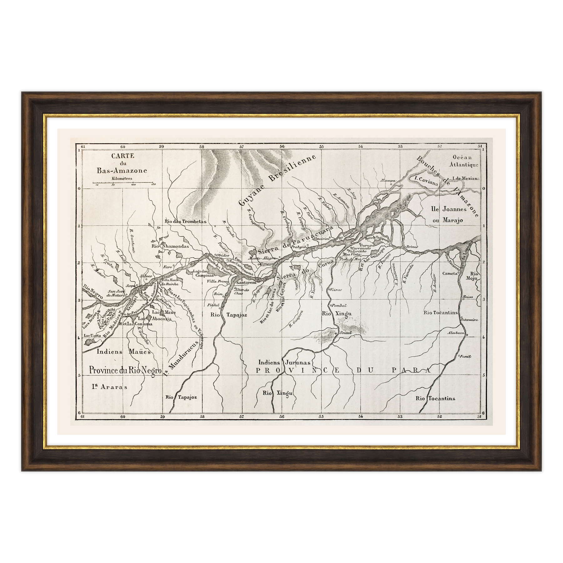 Antica Mappa Amazzonia - Anno 1867