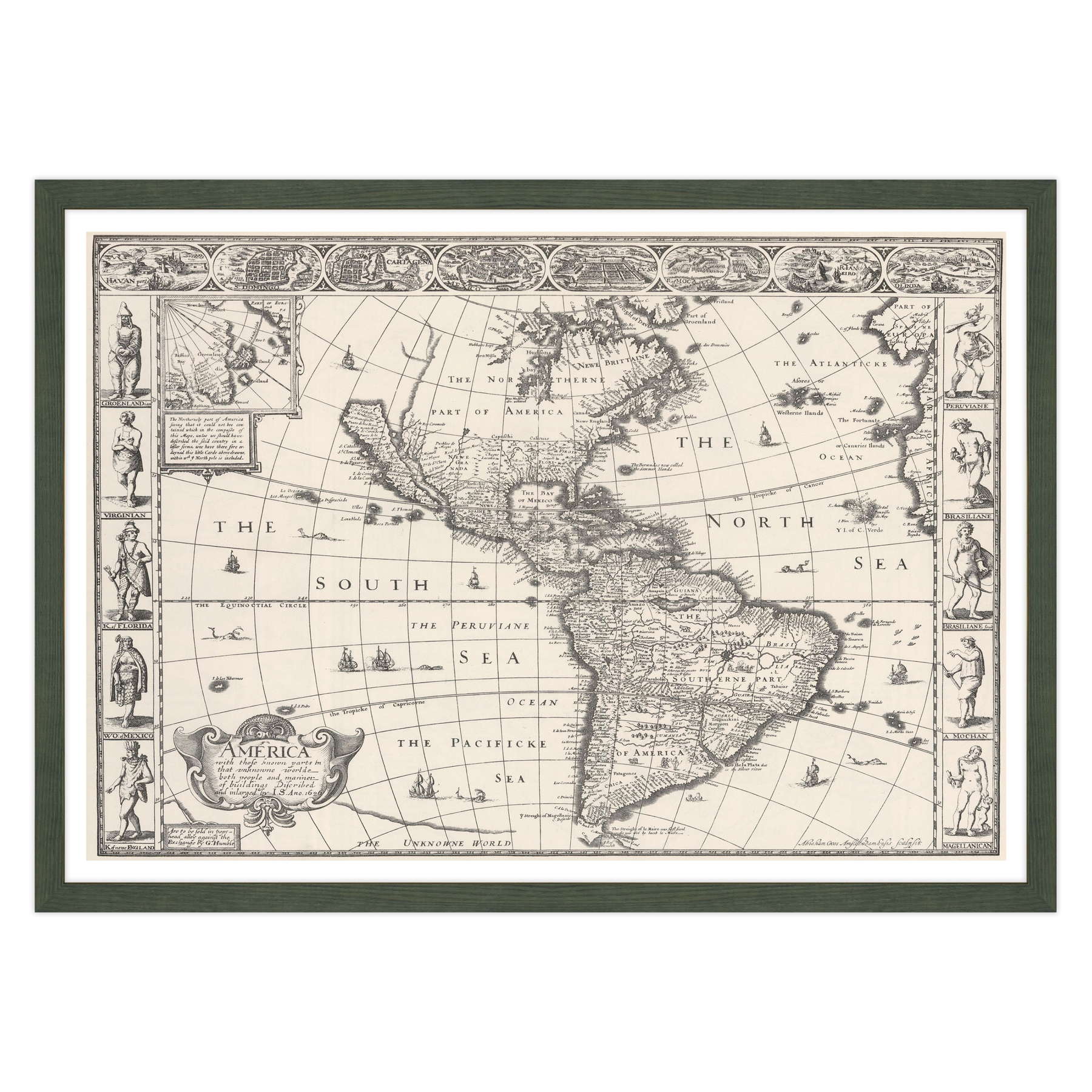 Antica Mappa America - Anno 1626 - USA