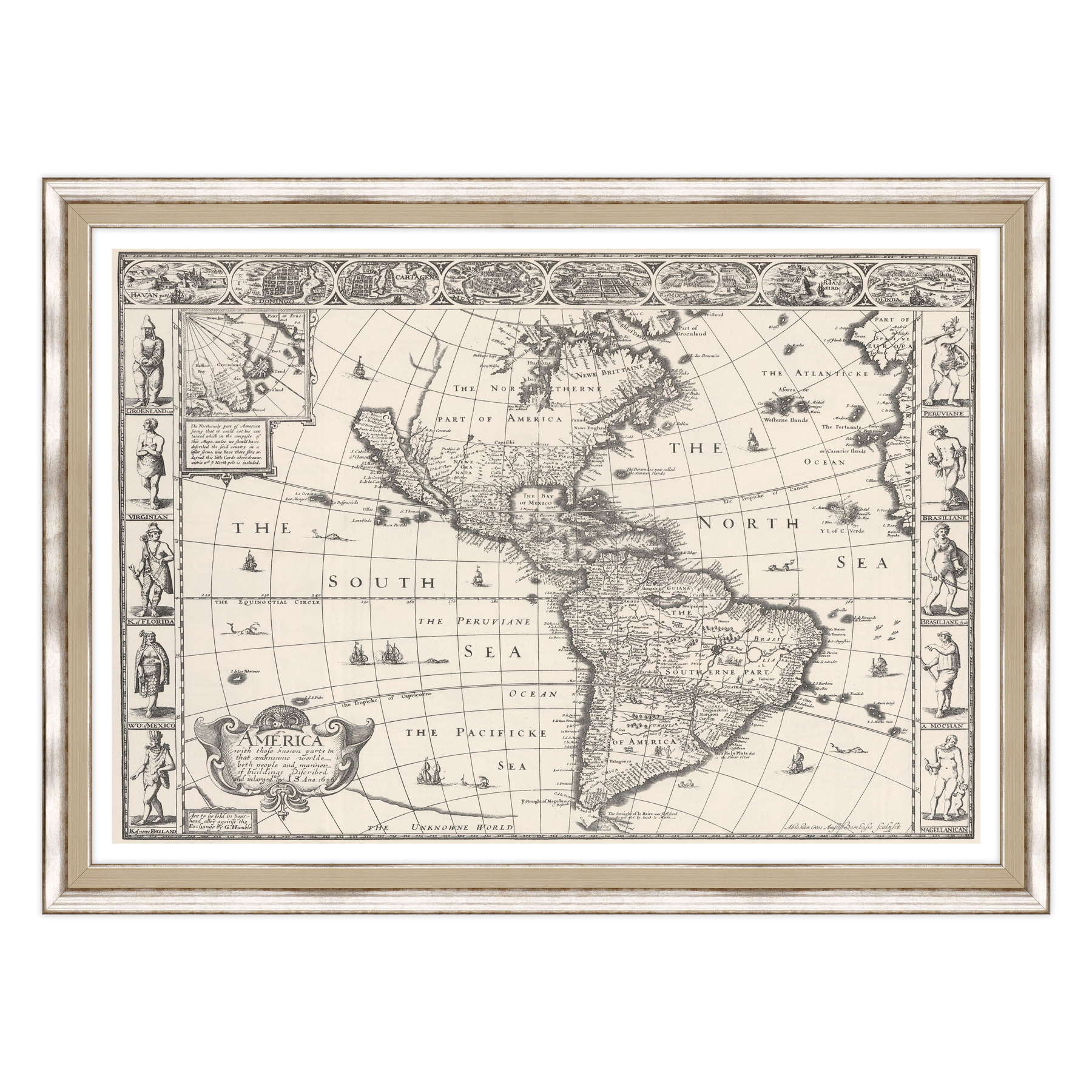 Antica Mappa America - Anno 1626 - USA