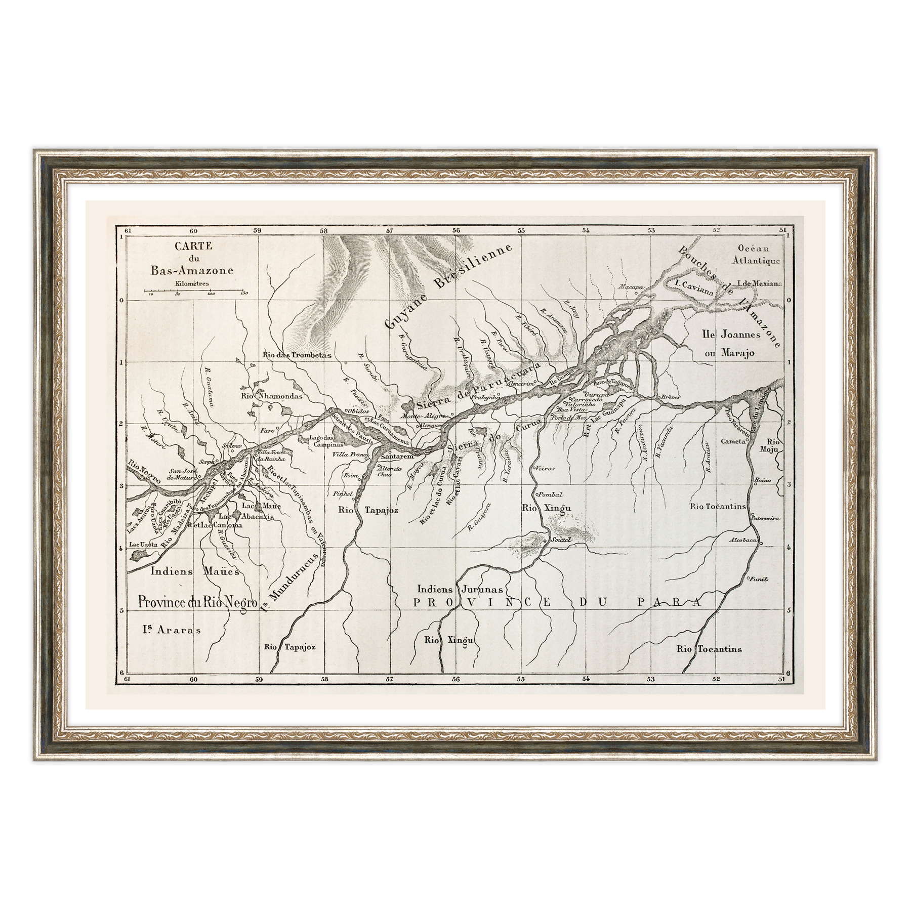 Antica Mappa Amazzonia - Anno 1867