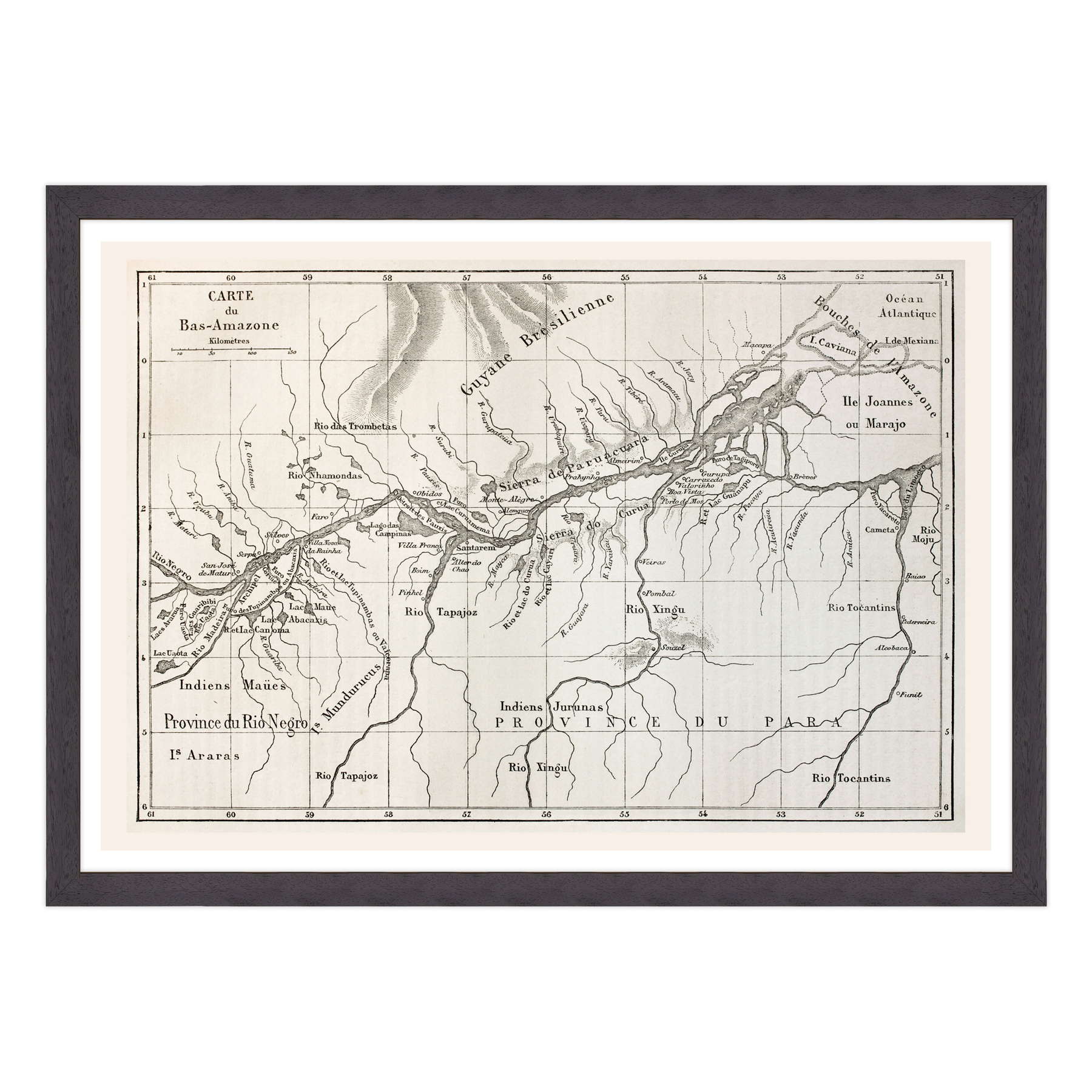 Antica Mappa Amazzonia - Anno 1867