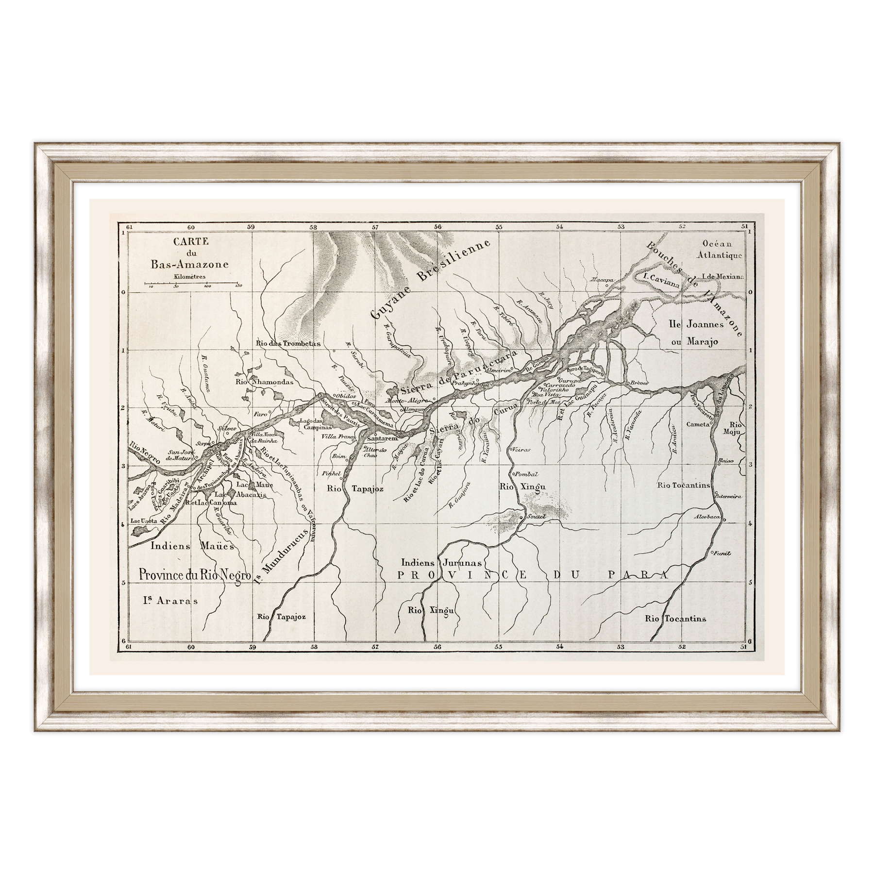 Antica Mappa Amazzonia - Anno 1867