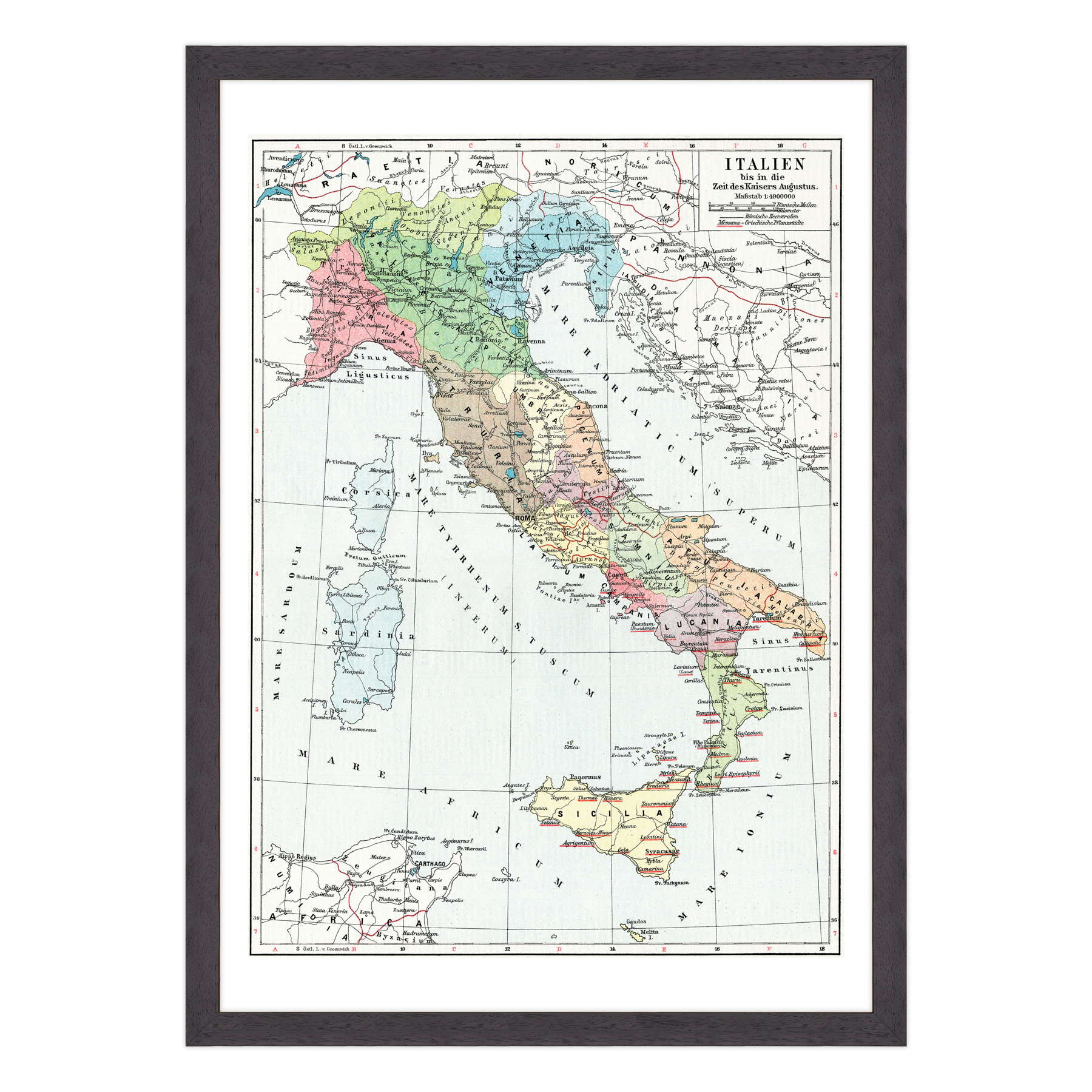 Antica Mappa Italia - Anno 1910