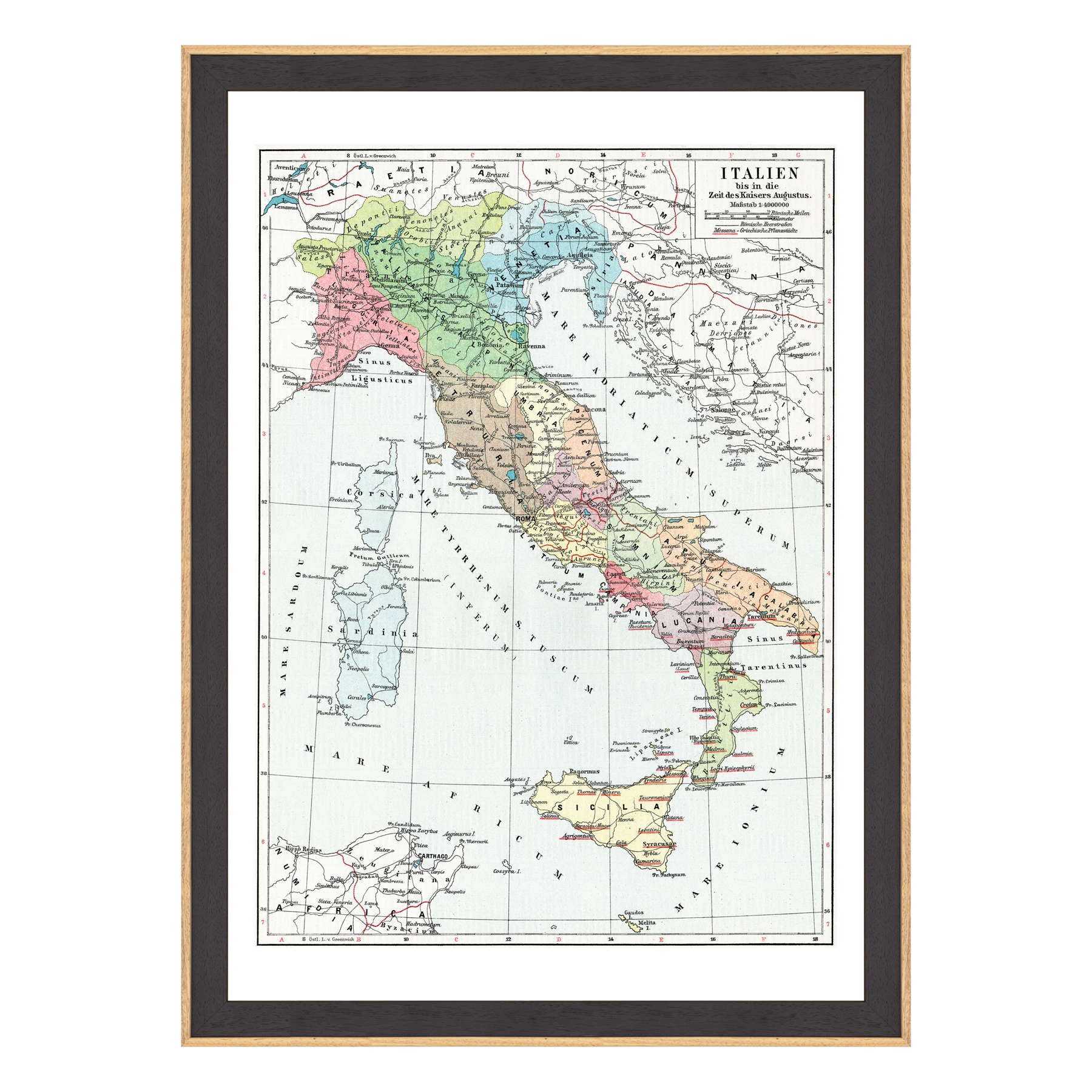Antica Mappa Italia - Anno 1910