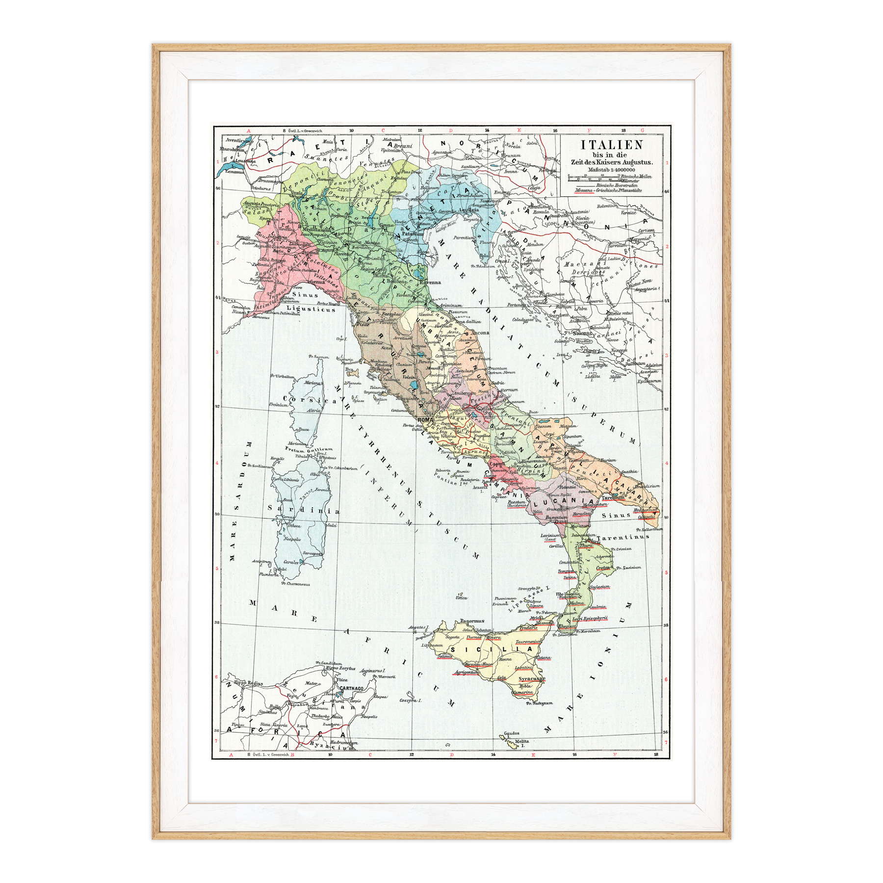 Antica Mappa Italia - Anno 1910