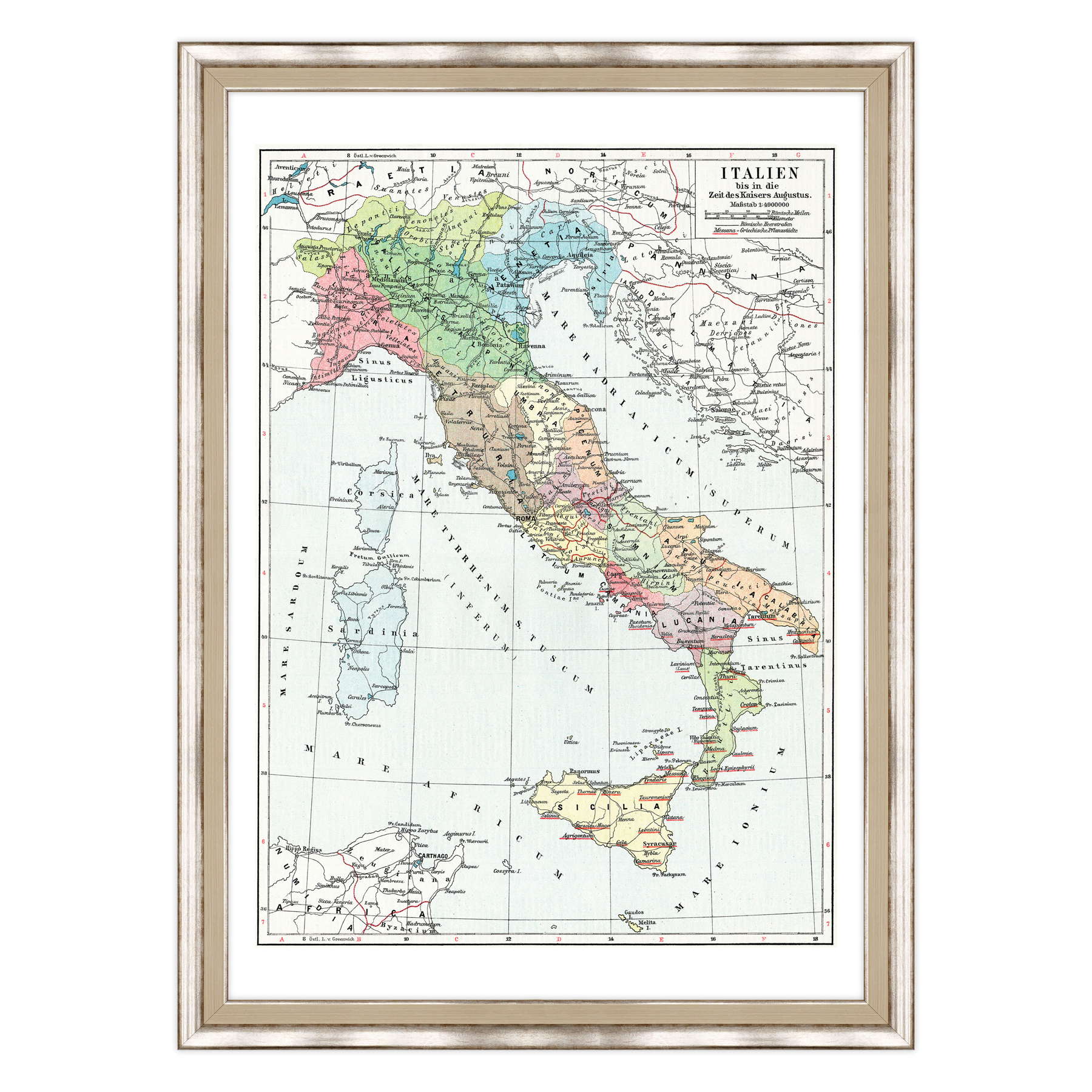 Antica Mappa Italia - Anno 1910