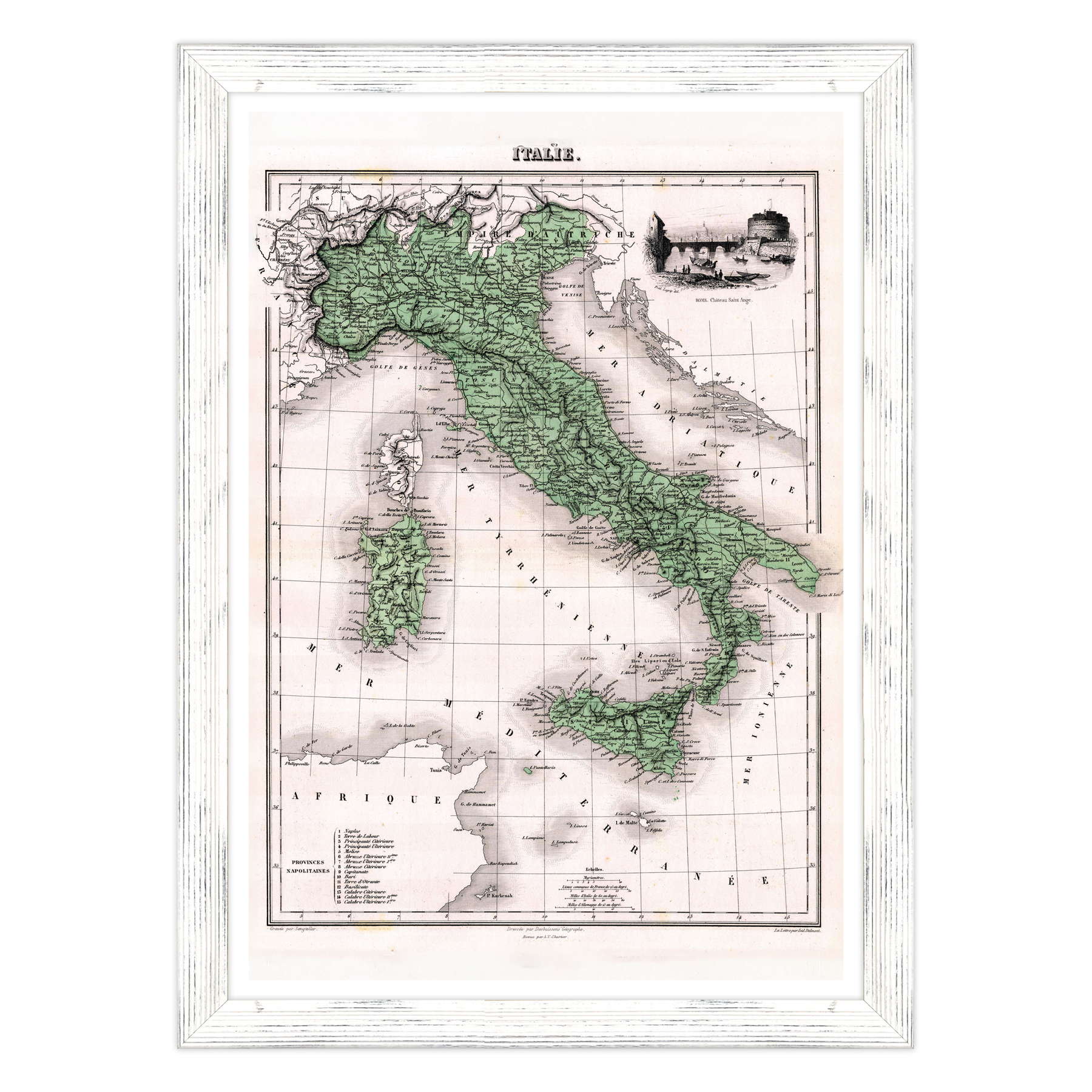 Antica Mappa Italia - Anno 1870
