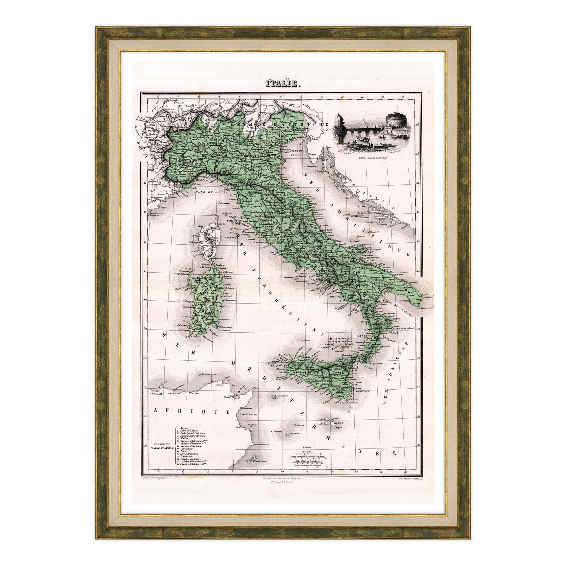 Antica Mappa Italia - Anno 1870