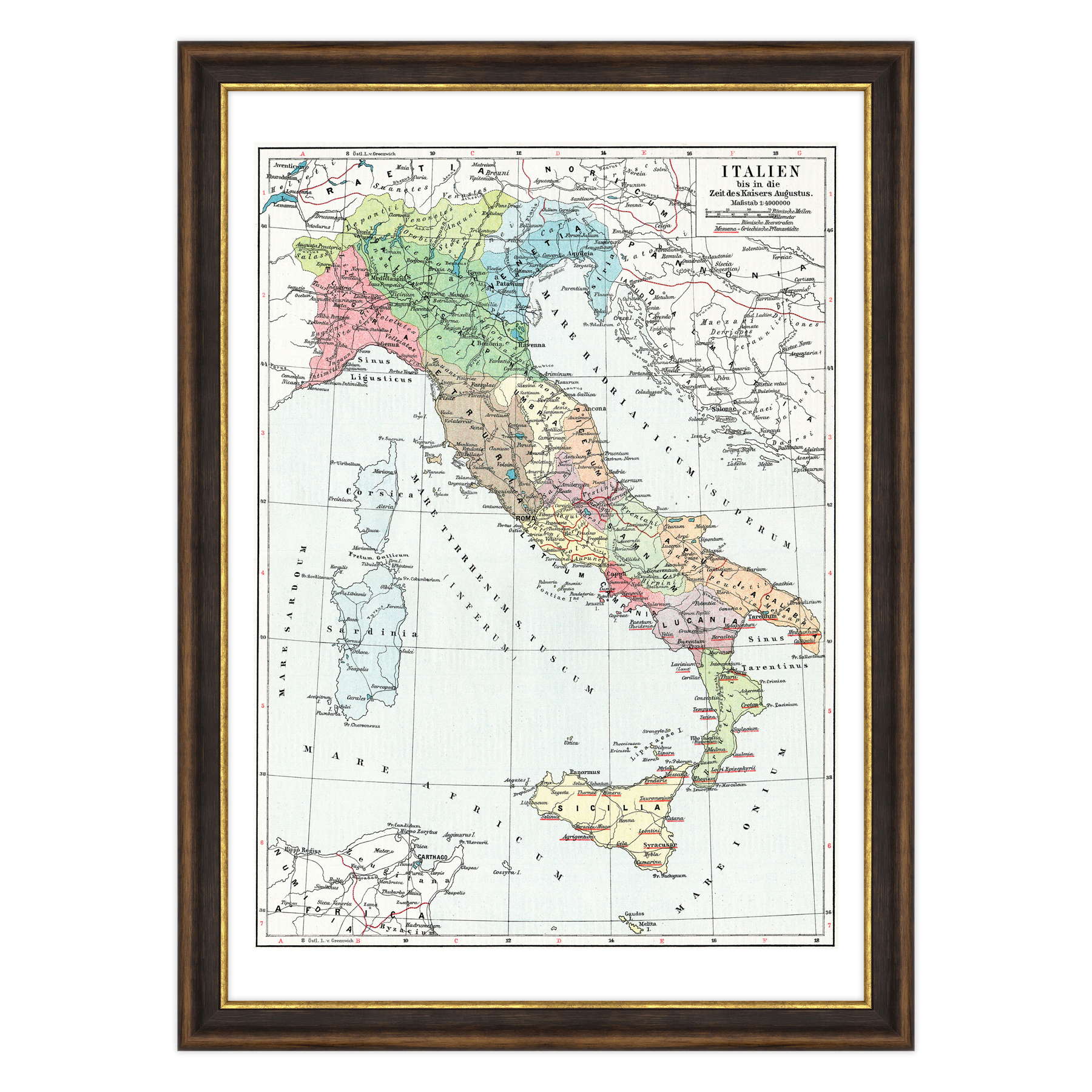 Antica Mappa Italia - Anno 1910