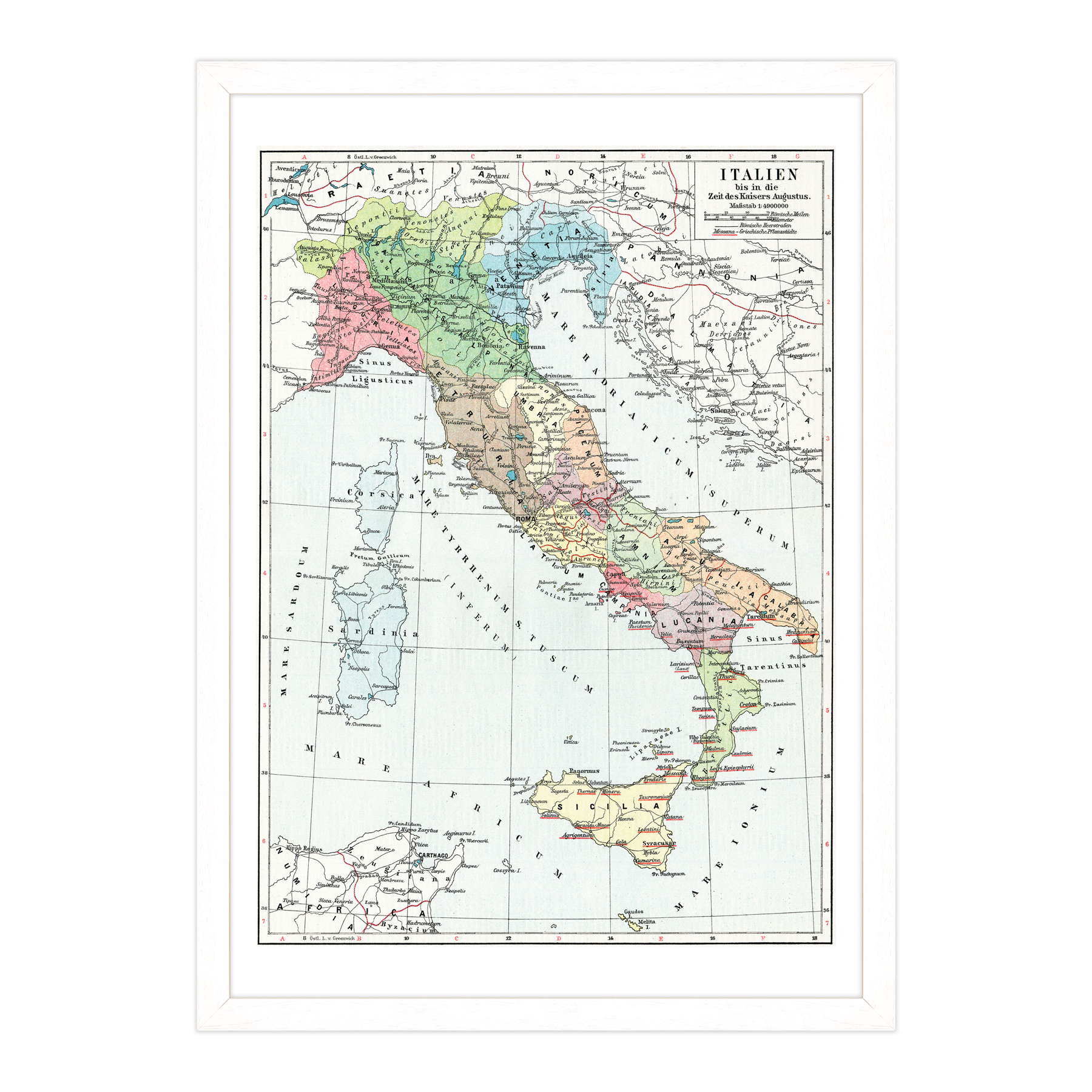 Antica Mappa Italia - Anno 1910