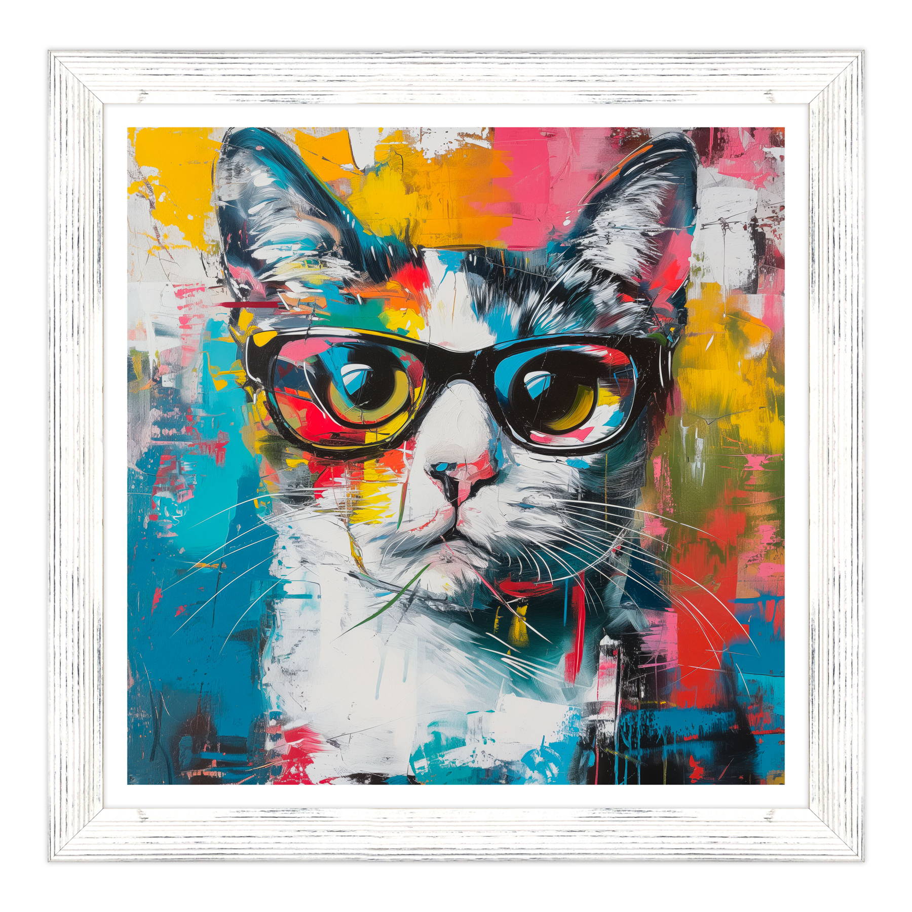 Ritratto di Eleganza: Gatto con Occhiali