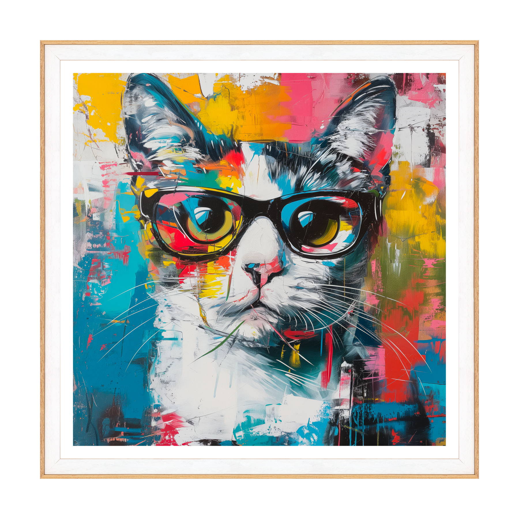 Ritratto di Eleganza: Gatto con Occhiali