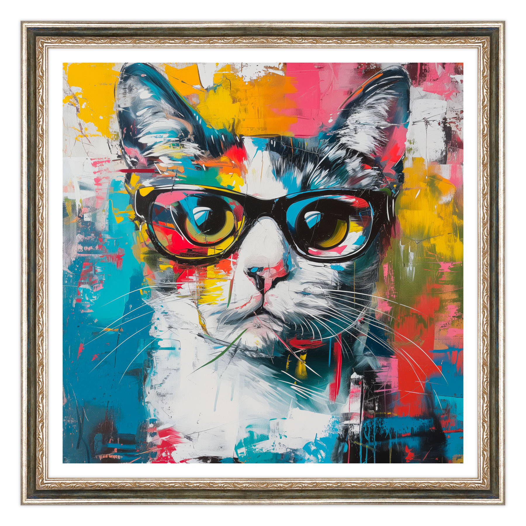 Ritratto di Eleganza: Gatto con Occhiali