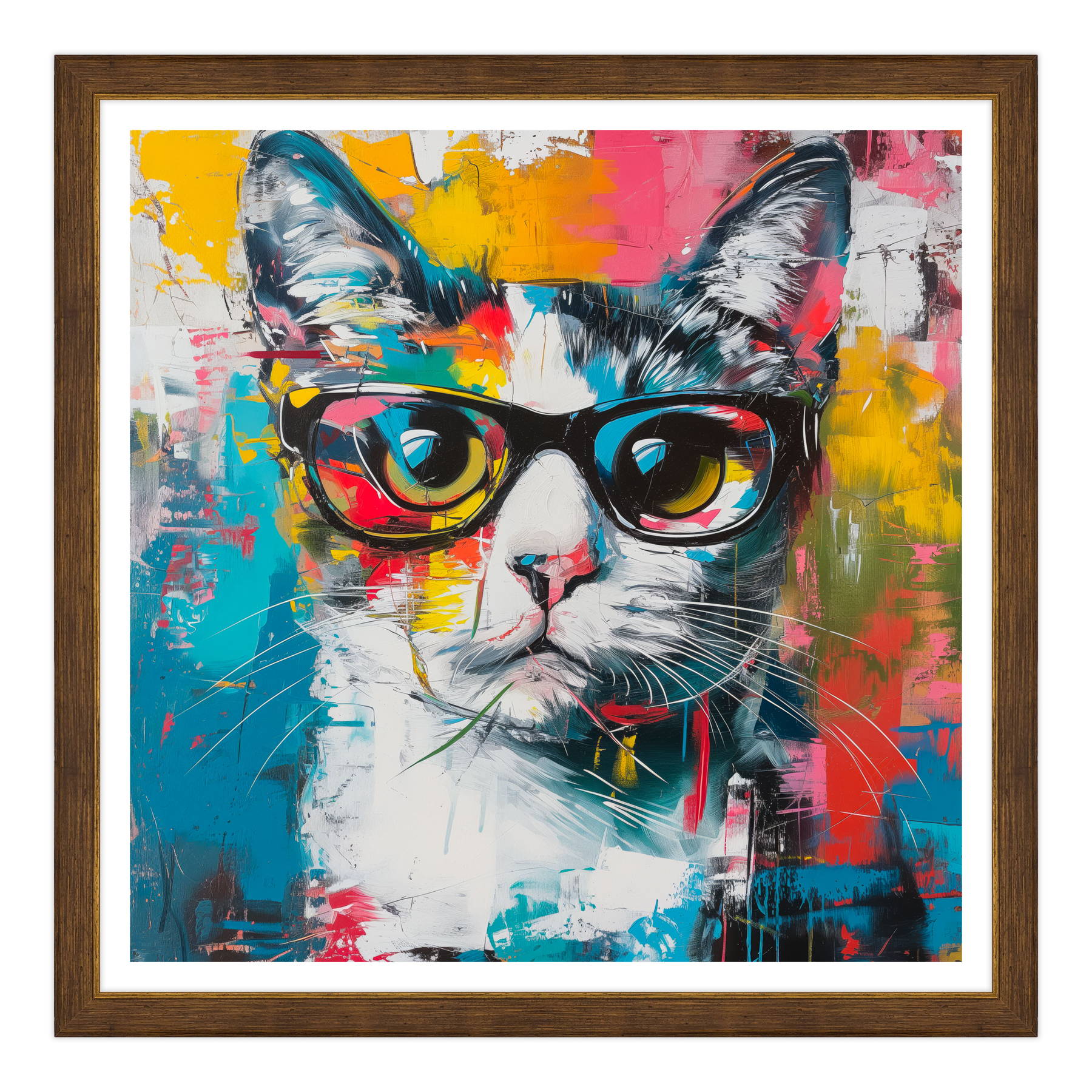 Ritratto di Eleganza: Gatto con Occhiali