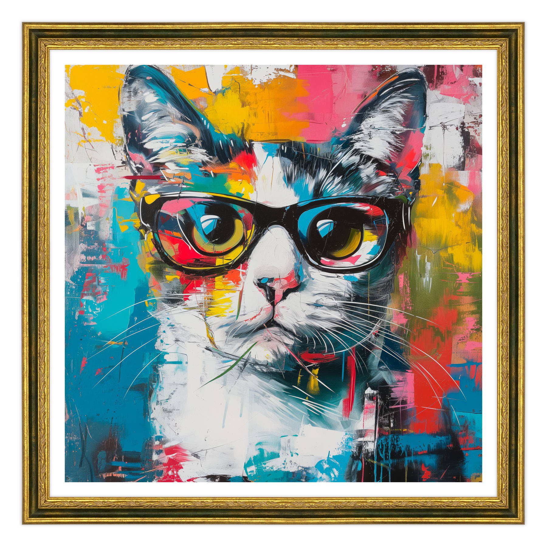 Ritratto di Eleganza: Gatto con Occhiali