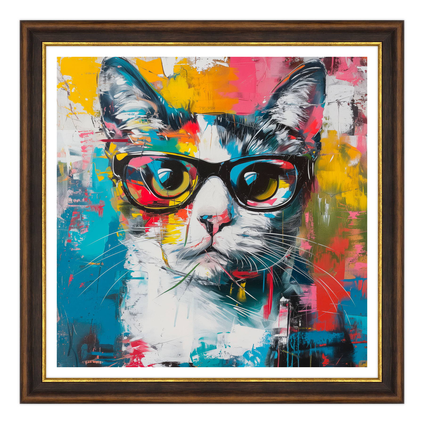 Ritratto di Eleganza: Gatto con Occhiali