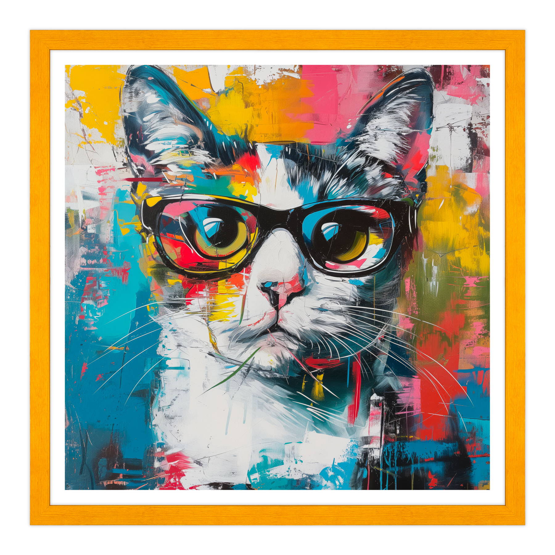 Ritratto di Eleganza: Gatto con Occhiali