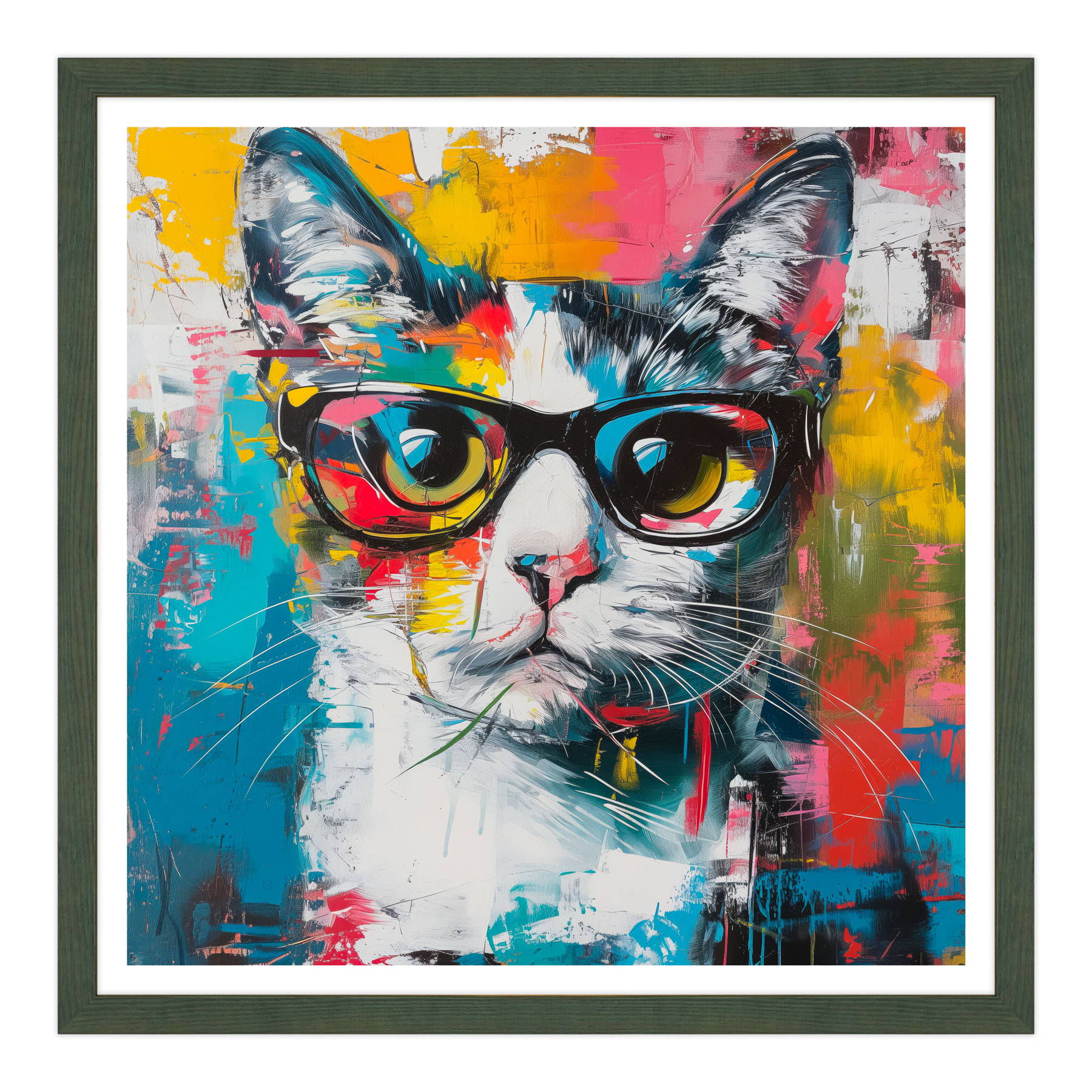 Ritratto di Eleganza: Gatto con Occhiali