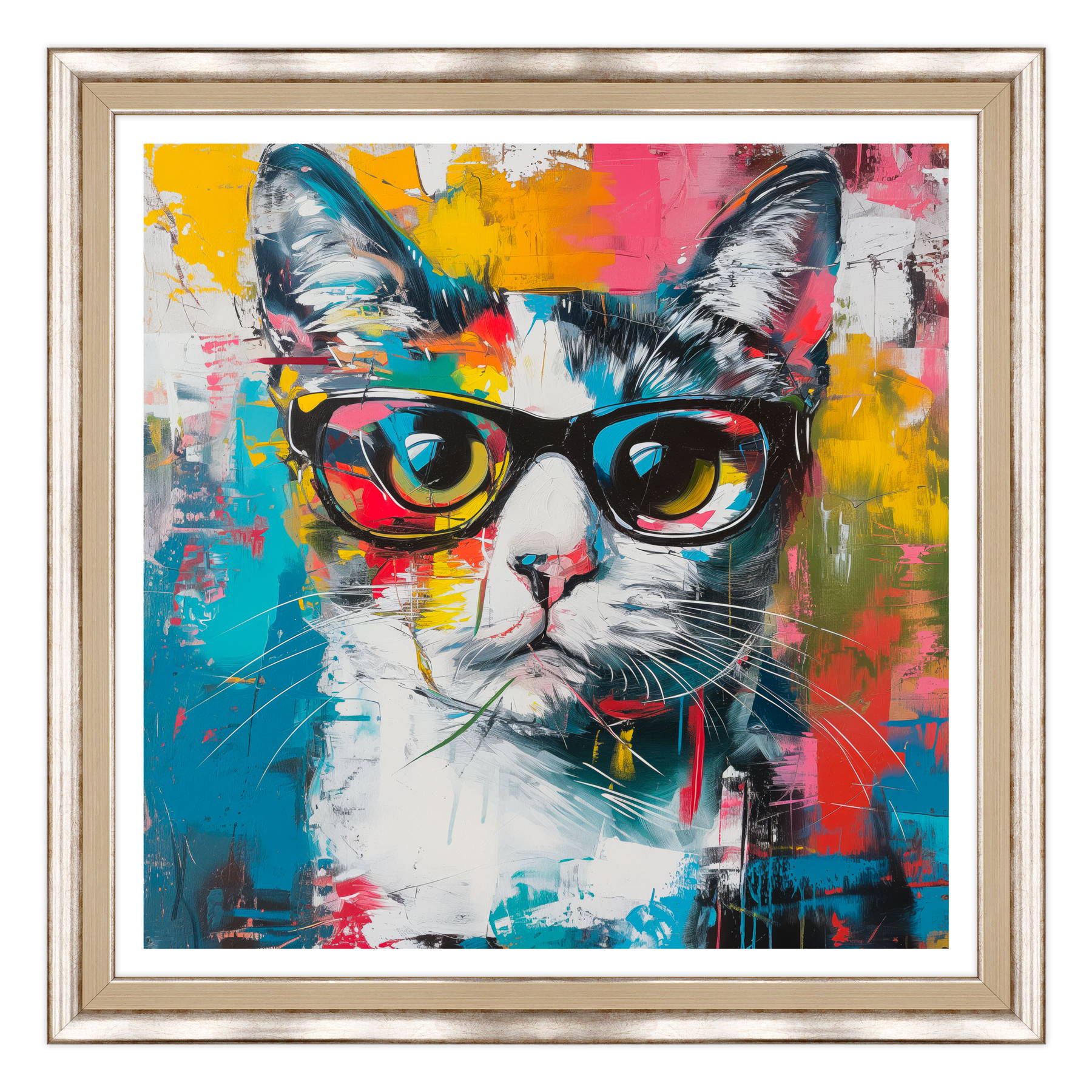Ritratto di Eleganza: Gatto con Occhiali